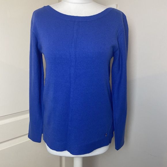 Sweaters - White Stuff Jumper Size 10 Lambswool Cashmere Blend Merlot Blue Xmas Festive